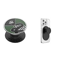 PopSockets: PopGrip with Swappable Top for Phones and Tablets - Enamel Slytherin & PopGrip for MagSafe: Grip and Stand for Phones and Cases, Remove and Reposition, Swappable Top, Black