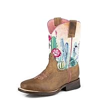 ROPER Girls' Cacti Western Boot Square Toe Tan 6 D(M) US