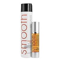 KERAGEN Duo: Smoothing Conditioner (10 Oz) - Sulfate-Free, Moisturizes, Strengthens, Protects Color + Moroccan Argan Oil (1.7 Oz) - Anti-Frizz Serum, Moisturizer, Brilliant Shine