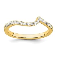 14k Gold Lab Grown Diamond SI1 SI2 G H I Contoured Wedding Band Size 7.00 Jewelry Gifts for Women
