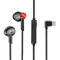USB-C Gaming Earphone, DAC Wired Headset with in-line Mic & Volume Control, Plug and Play Audio Upgrade Earbuds, Hi-Fi 7.1 Surround Sound in-Ear Headphone, Black