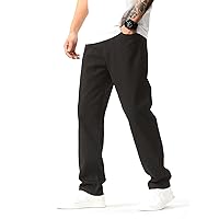 Men's Jeans Men Slant Pocket Straight Leg Jeans Jeans (Color : Black, Size : Medium)