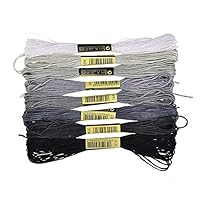 SELCRAFT 8pcs/lot Color Threads Cross Stitch Floss 6 Shares Embroidery Thread Sewing Skeins Craft for Handmade Accessories - Black Model 1897
