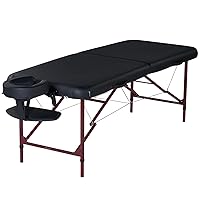 Master Massage Zephyr Lightweight Portable Massage Table Package- Tattoo Table- Spa Bed (Black, Maroon)