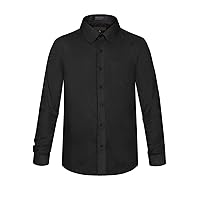 NE PEOPLE Boys' & Junior Long Sleeve Solid Button-Down Dress Shirt (XS-XL)