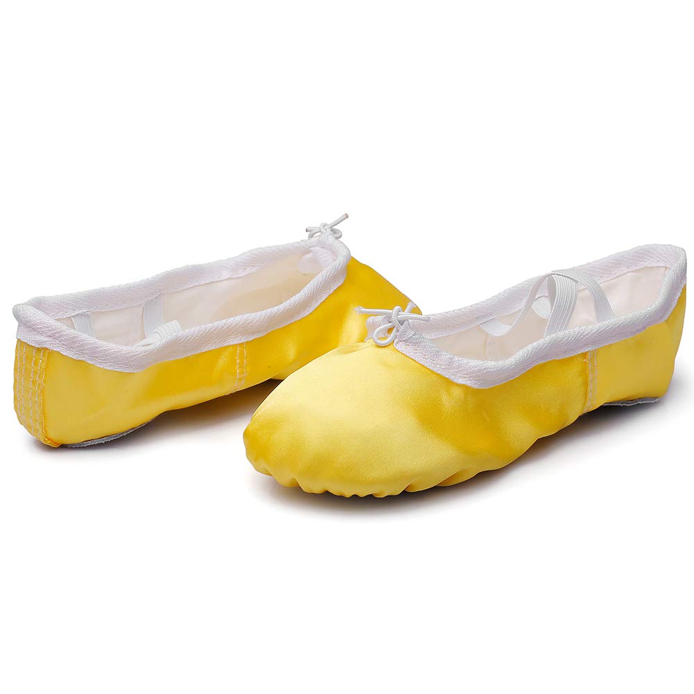 MSMAX Girls Ballet Shoes Satin Party Dance Slippers for Kids (Toddler/Little Kid/Big Kid)