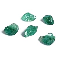 Healing Crystals Loose Emerald Green Color Uncut Raw Rough Emerald 43.50 Carats Lot of 5 Pcs Natural Green Emerald Gems