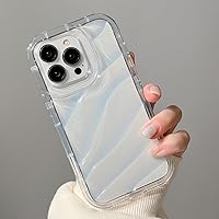 Airbag Phone Case for iPhone 11 13 14 12 15 Pro Max XS XR X 7 8 Plus SE 6 6s Bumper Soft Clear Wavy Cover,Clear,for iPhone 15 Pro