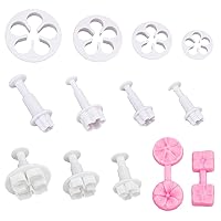 SUPERFINDINGS 13Pcs Flower Clay Cutters Set Silicone Clay Modeling Tool Plastic Polymer Petal Clay Cutters Fondant Cake Cookie Plunger Cutter Petal Press Mold Five-Petaled Clay Earrings Cutters