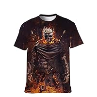 Mens Funny-Graphic T-Shirt Cool-Tees Novelty-Vintage Short-Sleeve Crazy Skull Hip Hop: Youth Boyfriend Unique Good Gifts