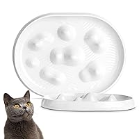 Pet Bowl for Cat and Dog,cat Puzzle Feeder Ceramic Dish,Fun Interactive Slow Down The Eating Speed of Pets,Against Bloat,Indigestion (White), 185*140*27mm