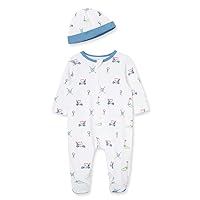 Little Me baby-boys 100% Cotton Scratch Free Tag 2-piece Sleeper