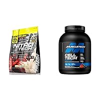 MuscleTech Nitro-Tech Whey Protein Powder Isolate & Peptides | Protein + Creatine for Muscle Gain & Creatine Monohydrate Powder Cell-Tech Creatine Powder | Post Workout Recovery Drink