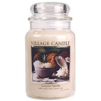 Coconut Vanilla Large Glass Apothecary Jar Scented Candle, 21.25 oz, White