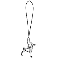 Sterling Silver 3-D Doberman Dog Cell Phone Dangling Charms