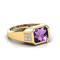 8.25 Ratti / 8.00 Carat Handcrafted Finger Ring With Beautifull Stone Men & Women Jewellery Collectible katela/jamuniya ring Gold Plated for unisex With Lab-Certified, Gold plated, Amethyst