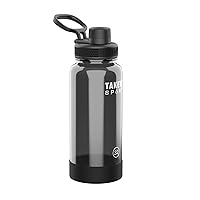 Takeya Sport 32 oz Tritan Plastic Water Bottle with Spout Lid, Premium Quality, BPA Free, Grand Slam Black