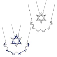 Butterfly Star of David Necklace, Reversible Necklace 925 Sterling Silver Pendant with Jewish Star Symbol, Israeli Made Hebrew Israelite,Jewish Jewelry, Kabbalah, Jewis