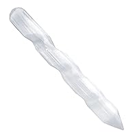 Selenite Crystal Wand, for Healing and Meditation, High Energy Crystals for Anxiety Relief, Yoga & Home Decor, Idea for Gift, White – 6 Inches