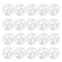 Kingrol 20 Pack 4-Inch Clear Plastic Fillable Ornaments Ball, for Christmas, Wedding, Party, Home Decor