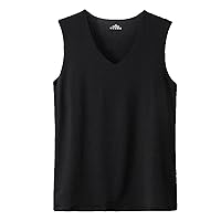 Tank Top Men,Casual Sports Summer Muscle Training Plus Size Sport Sleeveless Shirt V-Neck Solid Trendy Tees