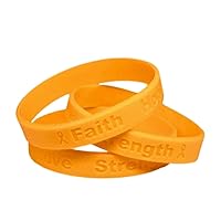 25 Childhood Cancer Gold Silicone Awareness Bracelets - Medical Grade Silicone - Latex and Toxin Free - 25 Bracelets - Show Your Support For Childhood Cancer Awareness