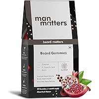 Gummies for Men | 30 Days Pack | Thicken Beard, Stimulates Beard Follicles & Improves Beard Density | Biotin, D-aspartic Acid & Creatine | Gelatin-Free,100% Vegan