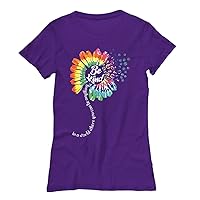 Be Kind Positive Vibes Inspirational Motivational Tie Dye Rainbow Flower Power Hippie Tops Tees Women Plus Size Graphic 70s 80s 90s T-Shirt Tee Purple T-Shirt