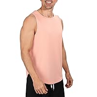 Ribbed Tank Tops for Men Cotton Stretch Sleeveless Longline Summer Beach T Shirts Drop Arm Gym Workout Muscle Tanks
