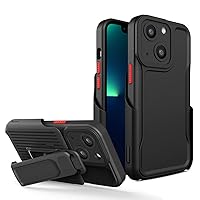 Detachable Kickstand Holster Clipper Back Cover Anti-Scratch Premium Case for iPhone 14 Plus 6.7 inch