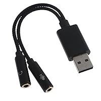 3.5mm Splitter Y Cable for Computer 3.5mm Male to 2 3.5mm Female Mic Headset Hi-Fi Adapter for PC Desktops Male to 2 Female Splitter USB Adapter