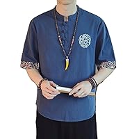 Plus Men' Shirt Traditional Chinese Style Short Sleeve Summer for Men in Clothing