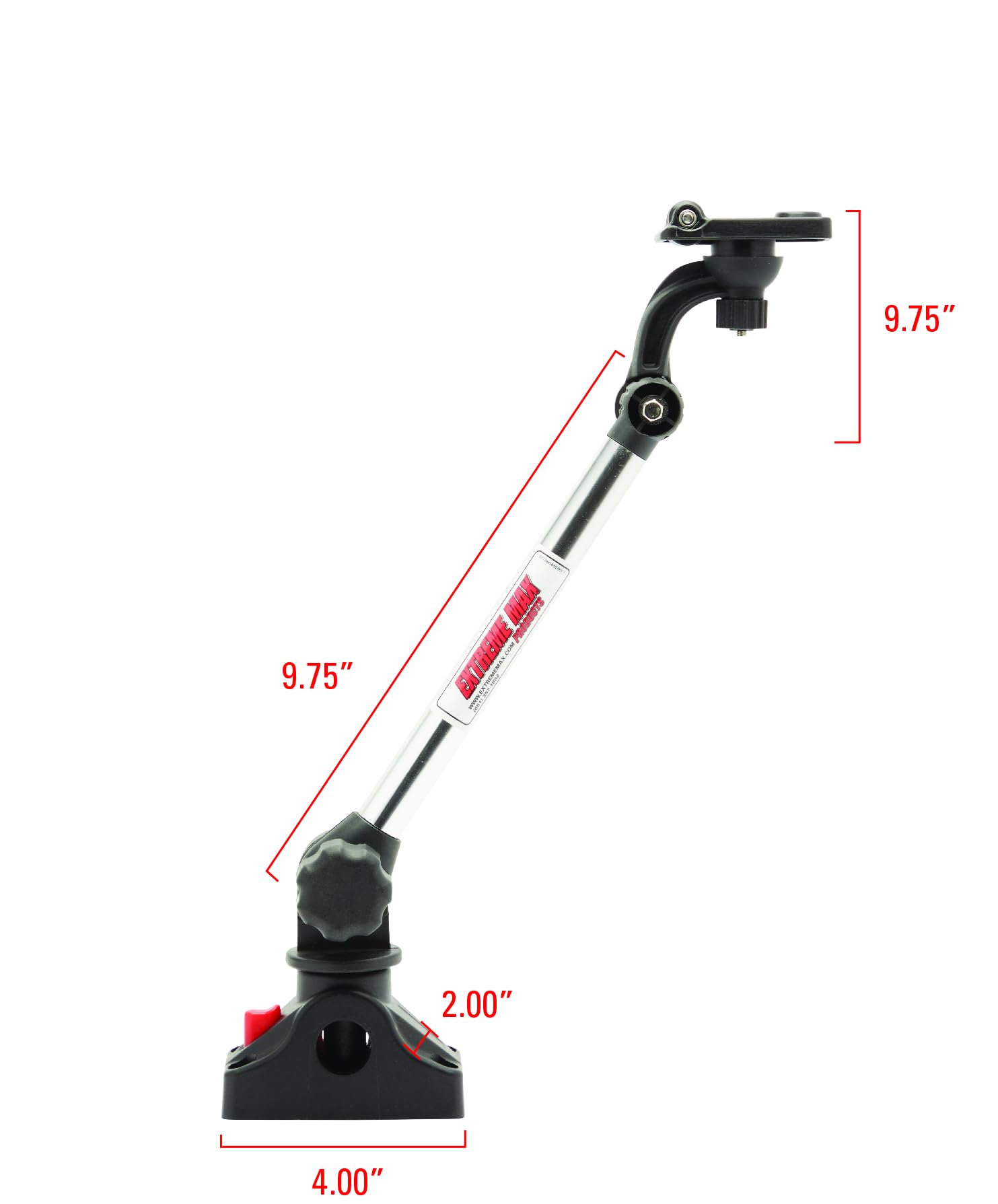 Extreme Max 3006.8672 Standard Mounting Arm Boat/Fishing Rod Holder for GoPro Camera - Up to 13