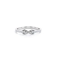 10K 14K 18K Gold Natural Diamond Infinity Crossover Wedding Band for Women,Diamond Anniversary Stackable Ring Jewelry Gift for Her (G-H Color, I2-I3 Clarity)