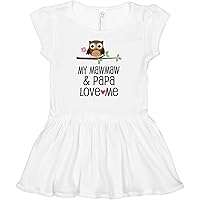 inktastic Mawmaw and Papa Granddaughter Owl Infant Dress
