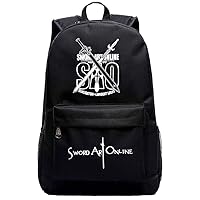 Sword Art Online SAO Game Cosplay Luminous Backpack Casual Daypack Travel Hiking Carry on Bags with USB Charging Port Black /2