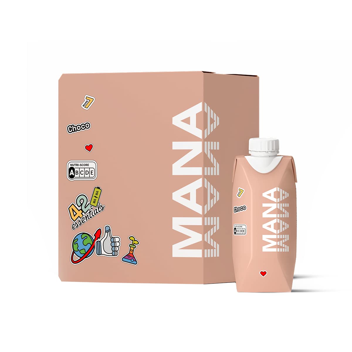Mana Drink - Plant Based Meal Replacement 12 x 330ml, Nutritionally Complete Food, Ready to Drink, Vegan Breakfast Superfood, Non GMO. 12 Meals x 3...