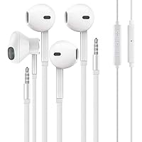[2 Pack] WEIZY Aux Earbuds, Vize 3.5mm Wired Headphones Noise Isolating Earphones Volume Control & Built-in Microphone Compatible with iPhone/Samsung/Android/MP3/MP4