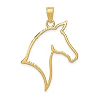14k Yellow Gold Horse Head Necklace Charm Pendant Animal Mule Donkey Fine Jewelry For Women Gifts For Her