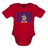 Maine Barcode Style Flag - Organic Babygrow/Body suit