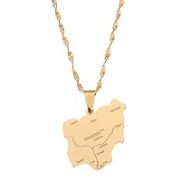 Stainless Steel Nigeria Map Pendant Necklaces Country Maps Africa Nigerians Maps Jewelry