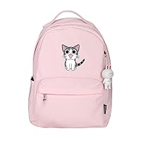 Chi's Sweet Home Anime Backpack with Rabbit Pendant Women Rucksack Casual Daypack Bag Pink
