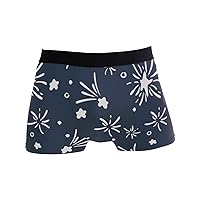 Different Star in Dark Night Sky Men’s Underwear Boxer Briefs Polyester Spandex Pouch,2-Pack,S