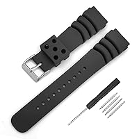 Black Silicone Rubber Curved Line Watch Band 20mm 22mm Fit for Seiko Watches Replacement Divers Model Sport Watch Strap
