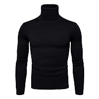 Sweater for Men,Men's Slim Fit Turtleneck Sweater 2022 Casual Cotton Twisted Knit Pullover Bottoming Shirt