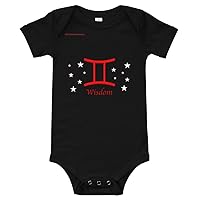 Baby Onesie with Stars Gemini Black