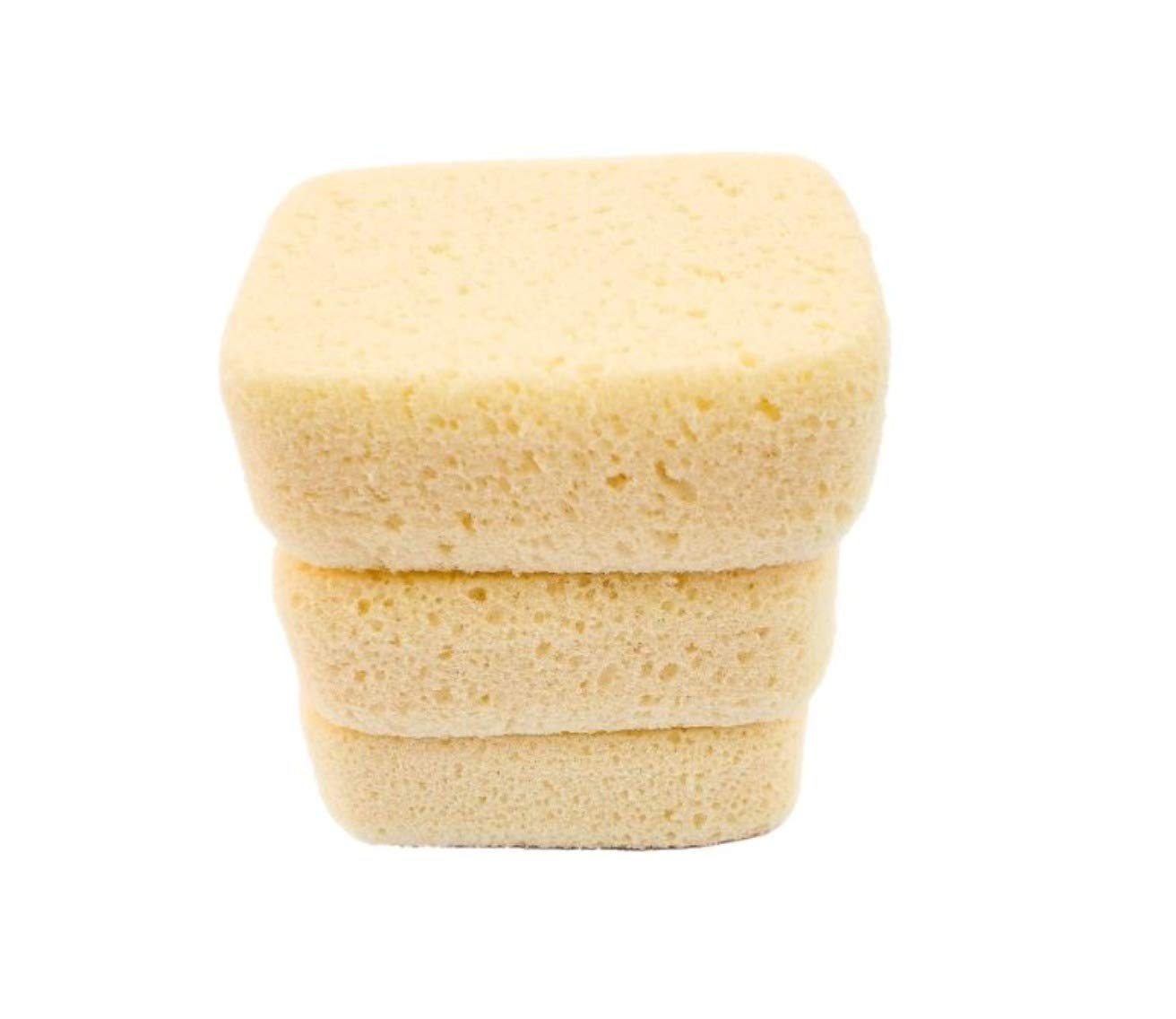 Michelle's Melting Pot Foam Bath Sponge Shower Sponge 3 Count (Smooth Yellow)