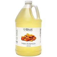 Baja Precious - Sweet Almond Oil, 100% Pure, 1 Gallon Jug - Food Grade Perfect for Cooking, Cosmetics, Massages, Soapmaking & More