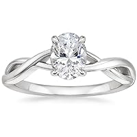 JEWELERYIUM 1 CT Oval Cut Colorless Moissanite Engagement Ring, Wedding/Bridal Ring Set, Halo Style, Solid Sterling Silver, Anniversary Bridal Jewelry, Awesome Birthday Gifts for Wife
