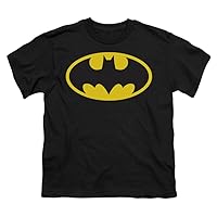 A&E Designs Batman Logo Kids T-Shirt - Youth Size Black Tee Shirt